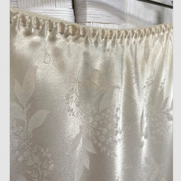 VTG Christian Dior Saks Fifth Avenue Ivory Satin Slip Skirt Size L - Picture 4 of 7